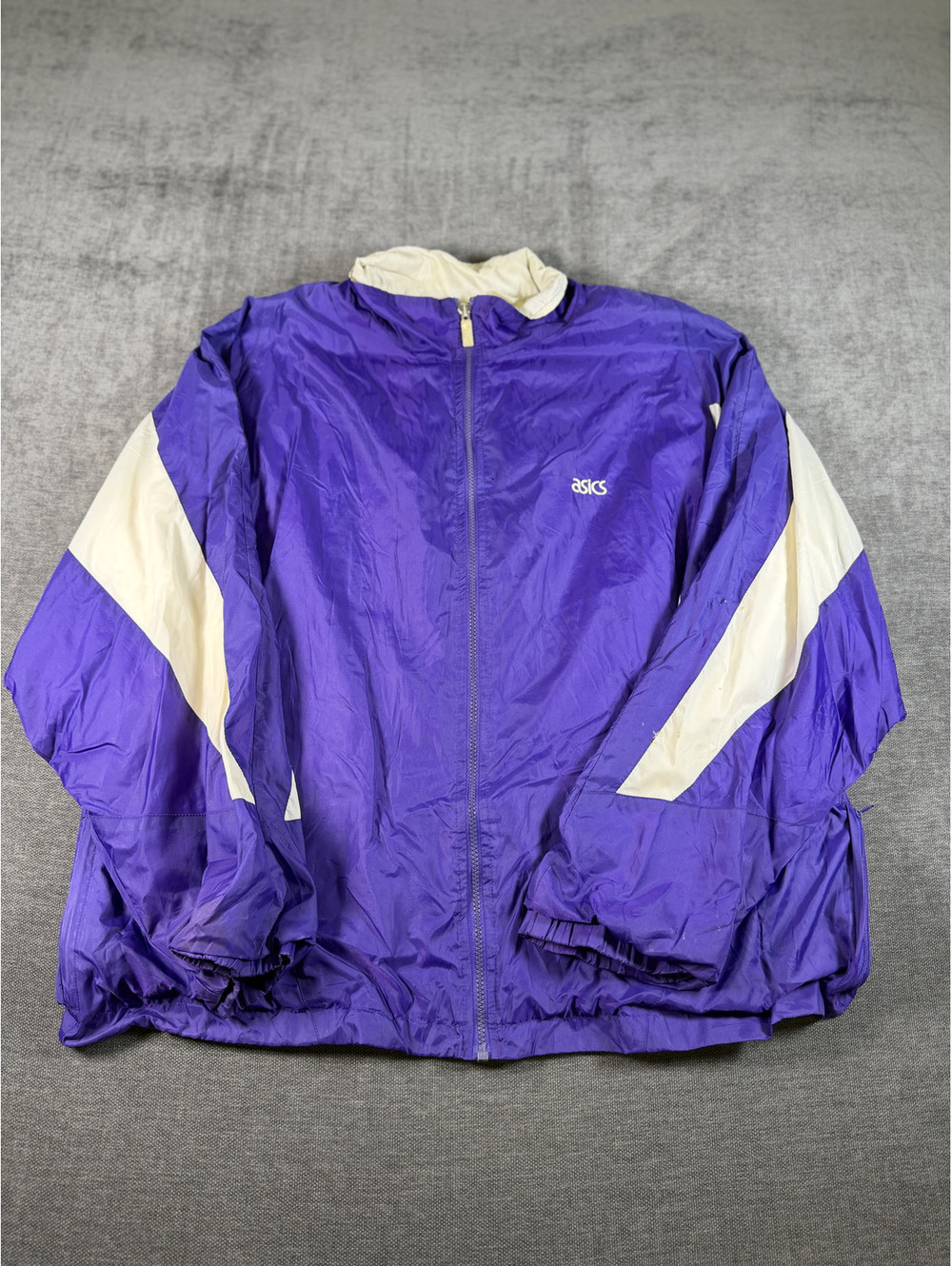Vintage Asics Purple and White Windbreaker Jacket